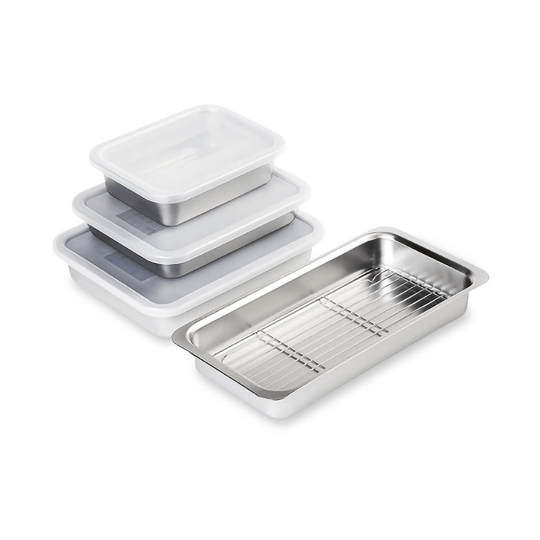 Altenbach Stainless Tray, Oil Drain Rack and Lid Set - 알텐바흐 스텐 밧드, 밧드망과 뚜껑 세트