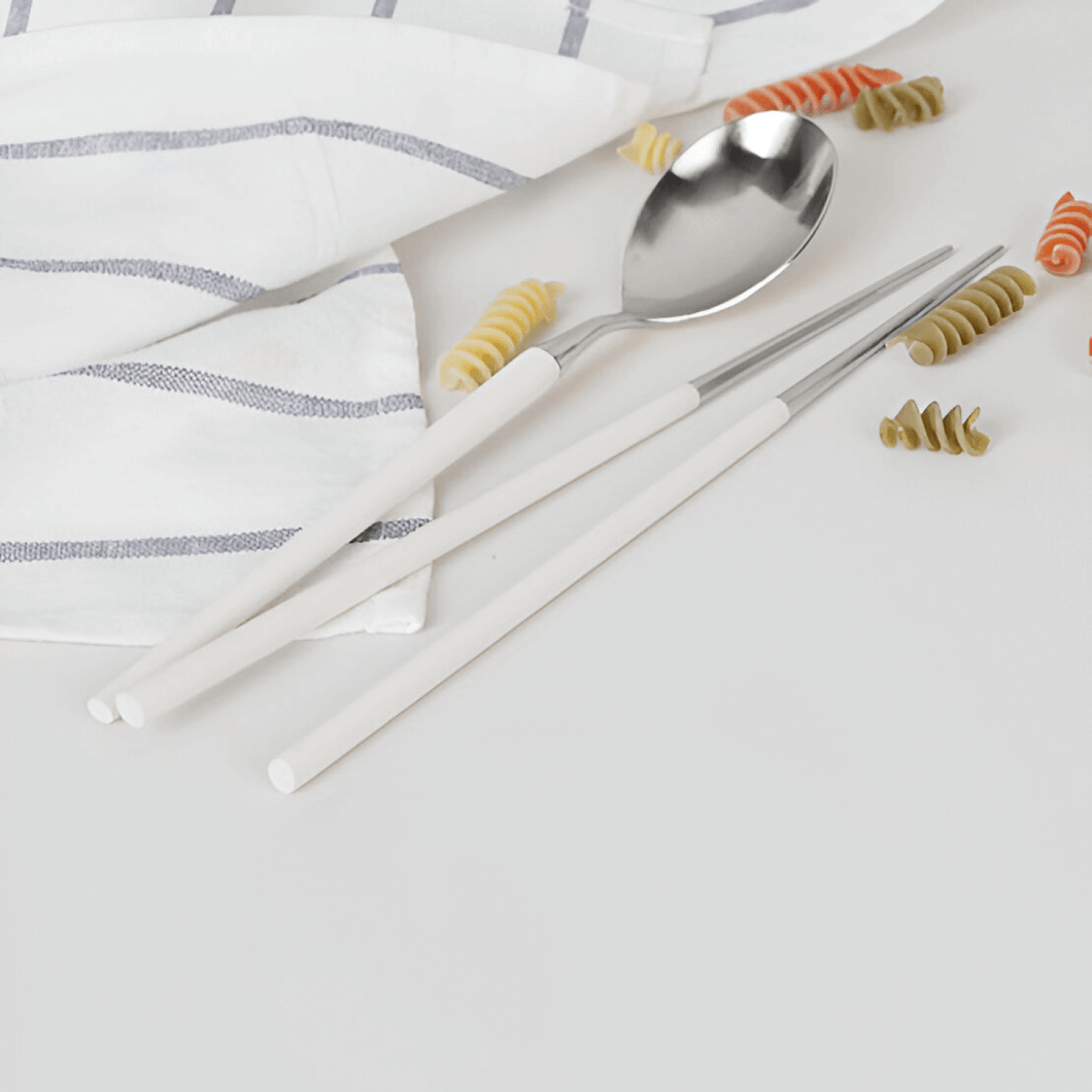 Golden Bell Solid Korean Spoon and Chopsticks - 골든벨 솔리드 한식수저